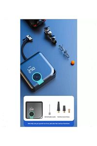 Hava Pompası Taşınabilir Havakompresörü Lastik Basınç Göstergeli 4000mah Powerbank Şarjlı Araba Oto ürün fotoğrafı