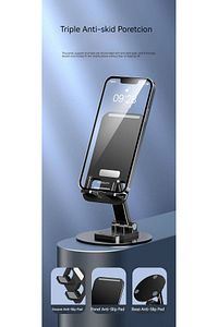 Yüksek Kaliteli Katlanabilir 360 Dönebilen Ayarlanabilir Telefon Tutucu Masa Üstü Tablet Standı ürün fotoğrafı