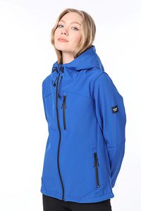 Kadın Su Rüzgar Geçirmez Softshell Mavi Spor Mont ürün fotoğrafı