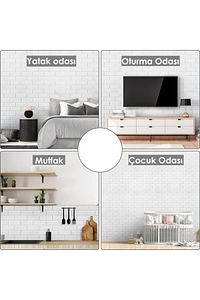 Kendinden Yapışkanlı Duvar Paneli Beyaz 3d Dekoratif  Esnek Duvar Kağıdı Kaplama Paneli Köpük ürün fotoğrafı