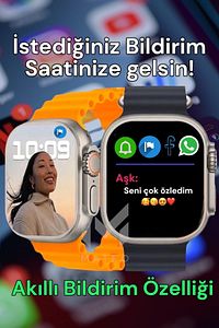 Akıllı Saat Watch 8 Ultra 45mm 1.99 İnç Türkçe Tüm Telefonlara Uyumlu Gümüş Kasa smartwatch Siyah ürün fotoğrafı