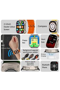 Akıllı Saat Amoled Ekran Smart Watch 9 Pro 45 Mm Kordon Kilitli Gps Pusula Siri Nfc 2.02 Çift Kordon ürün fotoğrafı