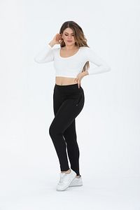 Curve Büyük Beden Cepli Fermuarlı Toparlayıcı Sıkılaştırıcı Siyah Spor Tayt ürün fotoğrafı