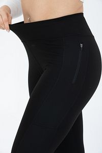 Curve Büyük Beden Cepli Fermuarlı Toparlayıcı Sıkılaştırıcı Siyah Spor Tayt ürün fotoğrafı