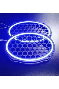 Oval 6x9 Hoparlör Kapağı Plastik Neon MaviI ışıklı Vidalanabilir ürün fotoğrafı