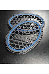 Oval 6x9 Hoparlör Kapağı Plastik Neon MaviI ışıklı Vidalanabilir ürün fotoğrafı