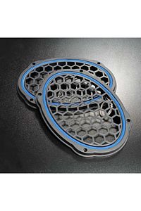 Oval 6x9 Hoparlör Kapağı Plastik Neon MaviI ışıklı Vidalanabilir ürün fotoğrafı