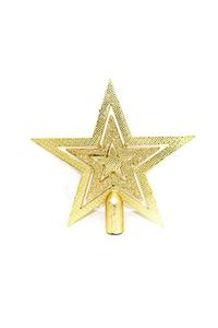 1 Adet 10 Cm Yılbaşı Çam Ağacı Gold Yıldız Tepelik Küçük Boy Gold Tepe Yıldızı ürün fotoğrafı