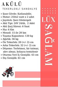 Akülü Tekerlekli Sandalye | Tek Hareketle Katlanabilir | Lüx Ekonomik ürün fotoğrafı