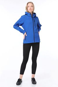 Kadın Su Rüzgar Geçirmez Softshell Mavi Spor Mont ürün fotoğrafı