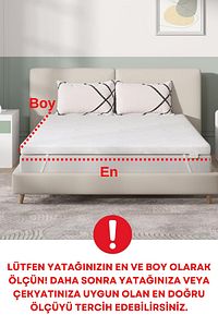 Lastikli Ortopedik Yıkanabilir Kılıflı Visko Yatak Şiltesi Yatak Pedi Uyku Pedi Topper ürün fotoğrafı