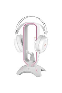 Rm-h66 Guard Rgb Işıklı 2*usb Port Kulaklık Için Stand Kulaklık Standı Beyaz ürün fotoğrafı