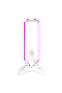 Rm-h66 Guard Rgb Işıklı 2*usb Port Kulaklık Için Stand Kulaklık Standı Beyaz ürün fotoğrafı