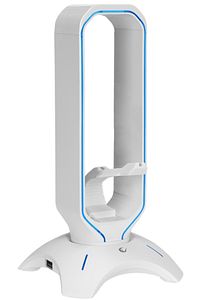 Rm-h66 Guard Rgb Işıklı 2*usb Port Kulaklık Için Stand Kulaklık Standı Beyaz ürün fotoğrafı