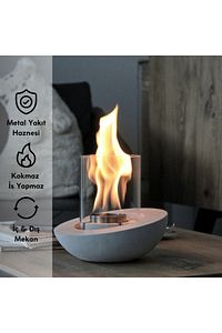 Pure-fire V.4 Bacasız Beton Masaüstü Şömine 1 Litre Tabfire Şömine Yakıtı ürün fotoğrafı