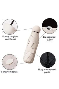 Özel Kılıflı Siyah Renk Şemsiye (KAPSÜL ŞEMSİYE) ürün fotoğrafı