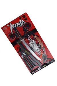 Ninja Samuray Dövüş Savaş Seti Ok Yay Kılıç Kalkan Mınçıka Ninja Yıldız Fırlatma Bıçağı 10 Parça ürün fotoğrafı