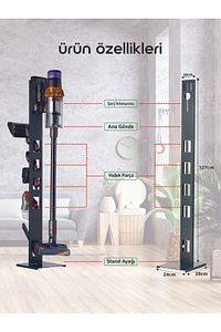 Dyson Uyumlu Dikey Süpürge Standı Antrasit Renk V15 - V12 - V11 - V10 - V8 ürün fotoğrafı