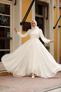 Çift Astarlı Kuyruklu Nikah Abiyesi Xl Yazan Beden 46 Bedendir ürün fotoğrafı