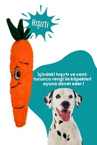 Havuç Şekilli Peluş Köpek Oyuncağı Turuncu Renkli Sesli Köpek Oyuncağı Köpek Uyku Arkadaşı ürün fotoğrafı