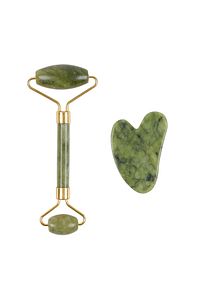 Yeşim Face Ve Yeşim Kalp Gua Sha Masaj Taşı Premium Set ürün fotoğrafı