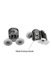 Duşakabin Tekerleği Tekeri Metal Gövdeli Üst Tekerlek Krom Teker Çapı 22 Mm ürün fotoğrafı