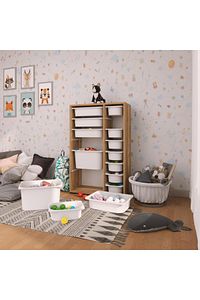 Kahverengi Rine 14 Sepetli Çok Amaçlı Oyuncak Dolabı Tropik Ceviz 2D4K8U 109 cm 30 cm Suntalam 70 c ürün fotoğrafı