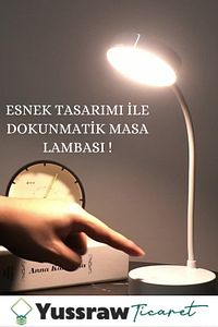 Şarjlı Dokunmatik 20 Led Çalışma Okuma Işığı Flexible Masa Lambası Beyaz ürün fotoğrafı