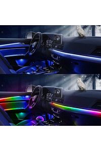 Sese Duyarlı Rgb Kayar Led Araç Içi Ambiyans Şeritleri App Bluetooth Kontrollü 13 Parça şerit led ürün fotoğrafı