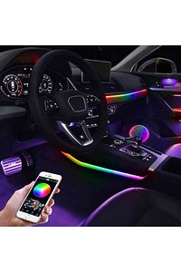 Sese Duyarlı Rgb Kayar Led Araç Içi Ambiyans Şeritleri App Bluetooth Kontrollü 13 Parça şerit led ürün fotoğrafı
