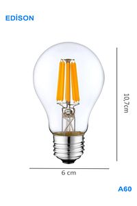 Rustik A60 Led Filament Ampul E27 Gün Işığı Aydınlatma Ampülü Led Ampül ürün fotoğrafı