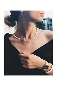Kadın Gold Italyan Zincir Kolye Renk Atmaz Altın Kaplama ürün fotoğrafı