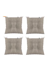 Bej 4'lü Kombin Pofudik Kare Sandalye Minderi 40 x 40 cm ürün fotoğrafı