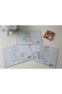 ŞEKİLLİ BOYAMA KİTABI VE PUZZLE SET+ OYUN HAMURU +12'Lİ BOYAMA KALEMİ ürün fotoğrafı
