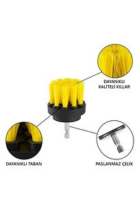 3 lü Set Matkap Ucuna Takılabilen Banyo Küvet Duşakabin Oto Lastik Koltuk Yıkama Temizleme Fırçası ürün fotoğrafı