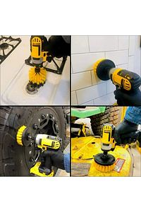 3 lü Set Matkap Ucuna Takılabilen Banyo Küvet Duşakabin Oto Lastik Koltuk Yıkama Temizleme Fırçası ürün fotoğrafı