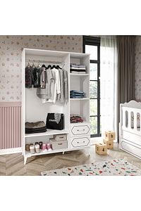 Hayal Modern Bebek Odası Takımı Beyaz - 3 Parçalı Tamamı 1. Kalite Mdf ürün fotoğrafı