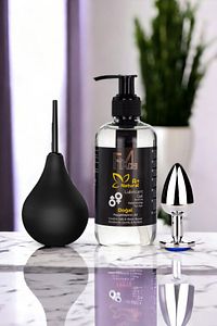 Premium Anal Set: A Plus Kayganlaştırıcı Jel 250 ml & Anal Plug & Anüs Temizleyici Vakum Pompası ürün fotoğrafı