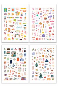 Sticker Book 828 Adet Renkli Etiket Defteri 6107SERI ürün fotoğrafı
