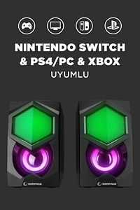 Rms-n29 2.0 6w Usb Gaming Speaker Hoparlör Oyuncu Speaker Pc-ps4-notebook-nintendo-x-box ürün fotoğrafı