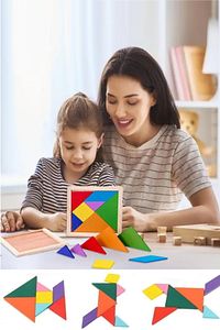 Ahşap Tangram Zeka Gelişim Eğitici Oyuncak Mini Boy 7x7 Cm ürün fotoğrafı