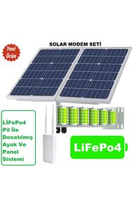 60 Watt Panelli Sim Kartlı Güneş Enerjili Dış Mekan Wifi Modem Seti ürün fotoğrafı