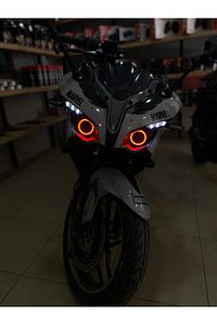 Pulsar Rs200 Motosiklet Uyumlu - Far Üstü Kırmızı Neon Angel ürün fotoğrafı