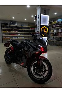 Pulsar Rs200 Motosiklet Uyumlu - Far Üstü Kırmızı Neon Angel ürün fotoğrafı