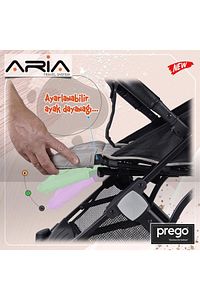 Aria Gri Hafif Tek Elle Katlanır Kabin Boy Travel Sistem Bebek Arabası ürün fotoğrafı