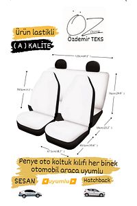 Penye Oto Koltuk Kılıfı Her Arabaya Uyumlu Ön Arka Set Logosuz ürün fotoğrafı