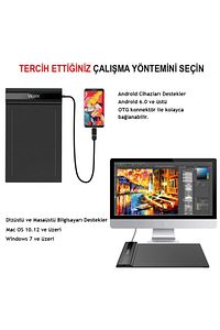 S640 6" 8192 Levels 5080lpı Grafik Tablet+kalem ürün fotoğrafı