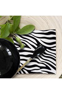 33x33 Cm Zebra Desenli 20'li Kare Beyaz Renkli Kağıt Peçete ürün fotoğrafı