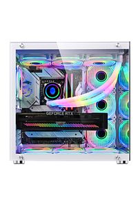 WJCOOLMAN ROBIN2 Uzaktan Kumandalı RGB 7 Fanlı Gaming Akvaryum Beyaz Kasa ürün fotoğrafı