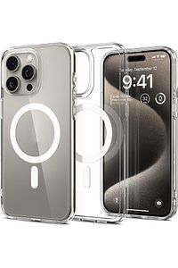 Iphone 15 Pro Max Uyumlu Gerçek Magsafe Özellikli Sert Şeffaf Kılıf ürün fotoğrafı